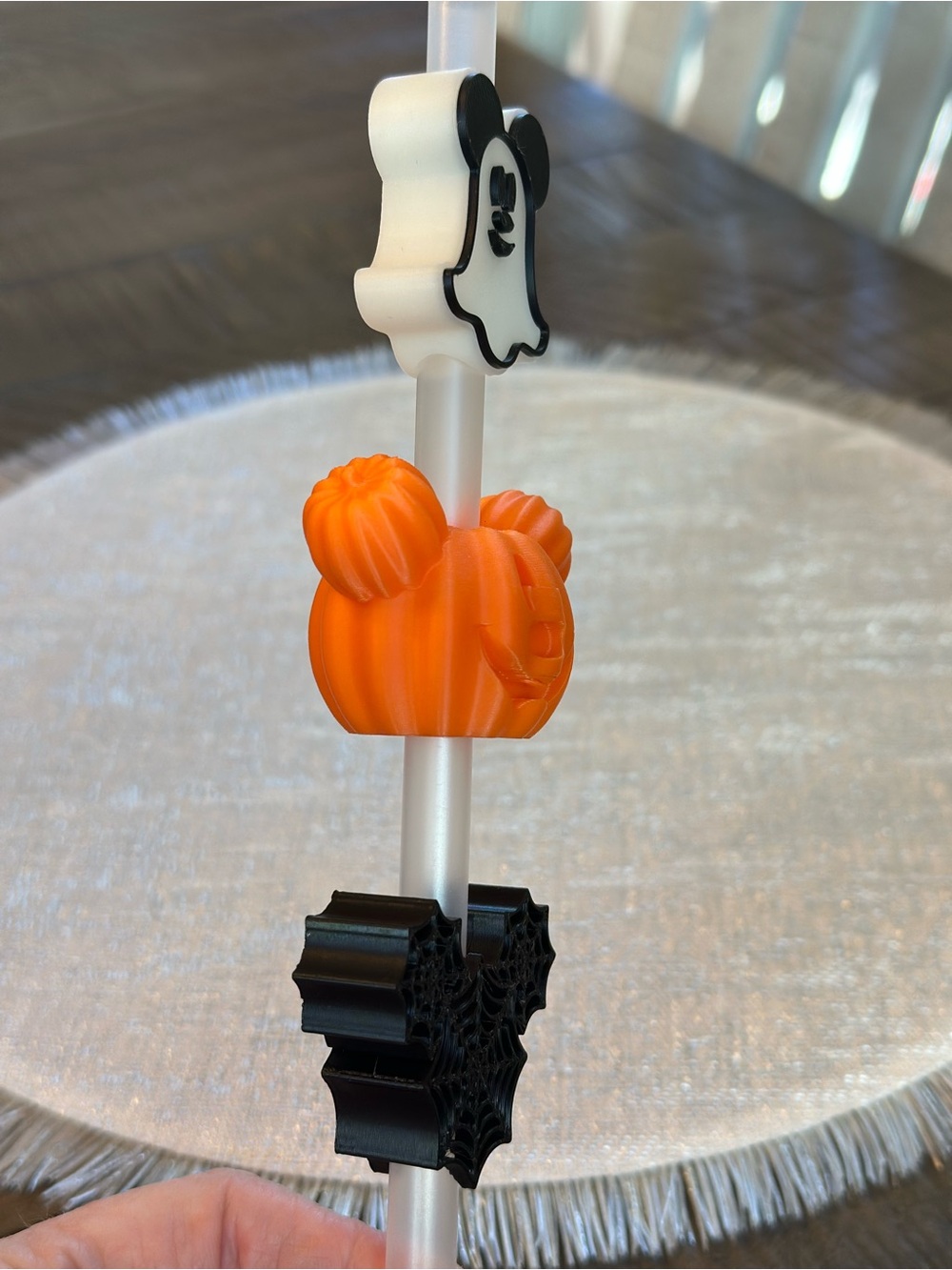 Disney Halloween Mickey Mouse Themed Straw Topper Set Glow in the Dark - Picture 3 of 5